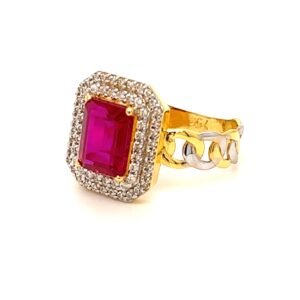 22k Gold CZ Diamond Stylish Ring