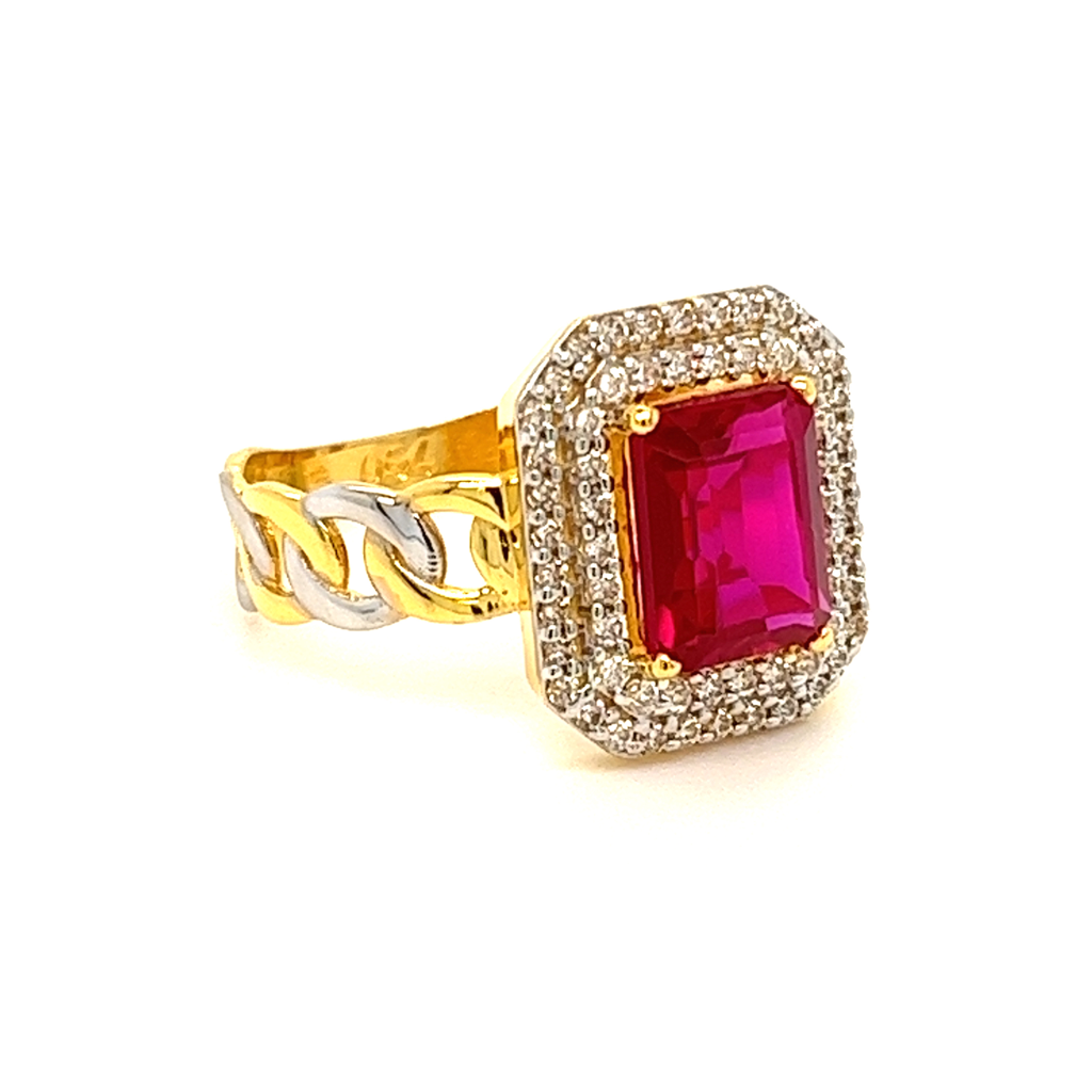 22k Gold CZ Diamond Stylish Ring