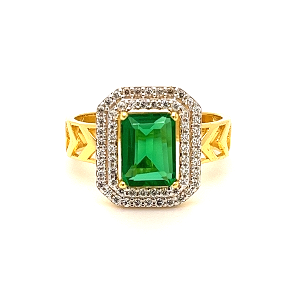 916 Gold CZ Daily wear Women Ring - Image 3