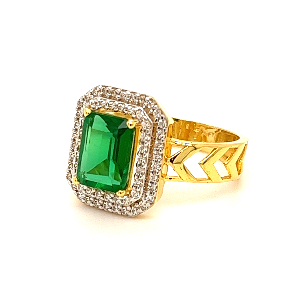 916 Gold CZ Daily wear Women Ring - Image 2
