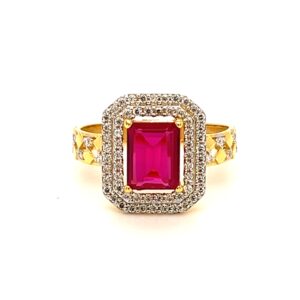 22k Gold With CZ Evergreen Ring