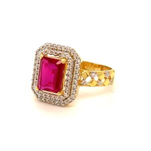 22k Gold With CZ Evergreen Ring