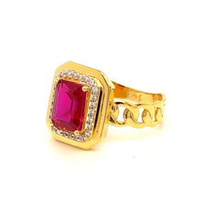 22k Gold CZ Diamond For Men Ring