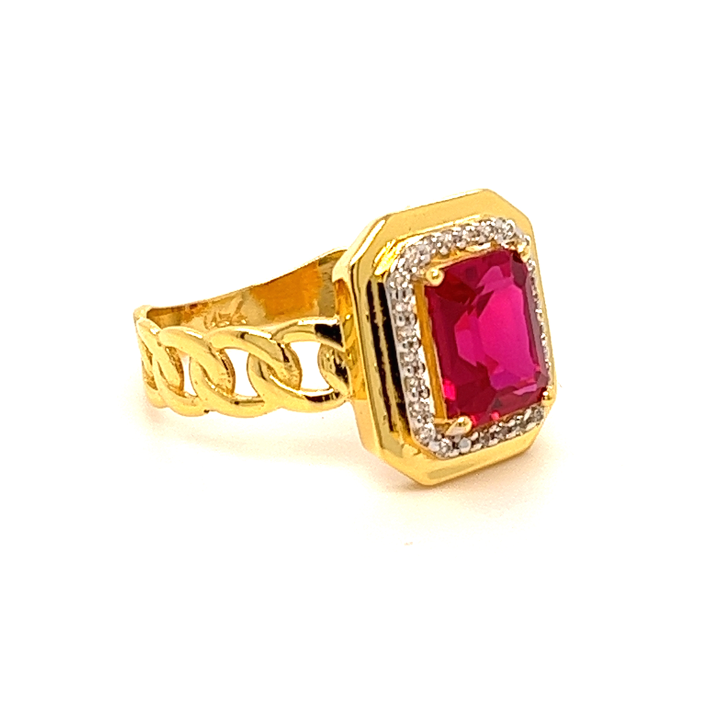 22k Gold CZ Diamond For Men Ring
