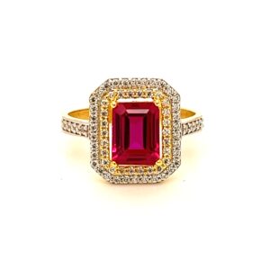 22k Gold CZ With Beautiful ruby Ring