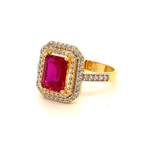 22k Gold CZ With Beautiful ruby Ring