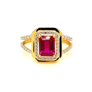 22k Gold CZ Diamond For Women Ring