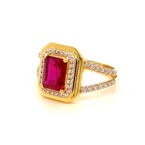22k Gold CZ Diamond For Women Ring