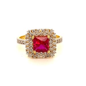 22k Gold CZ Unique  Ring