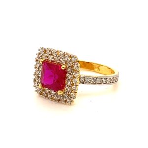 22k Gold CZ Unique  Ring