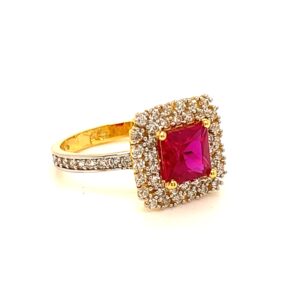 22k Gold CZ Unique  Ring