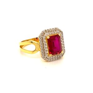 916 Gold CZ Color Stone Ring