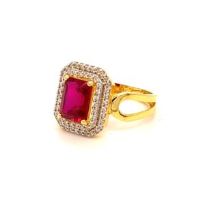 916 Gold CZ Color Stone Ring