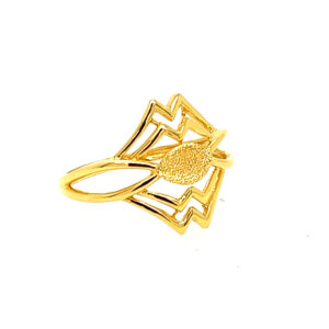 22k Gold Plain Frill Twill Ring