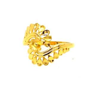 22k Gold Plain Flower Ring
