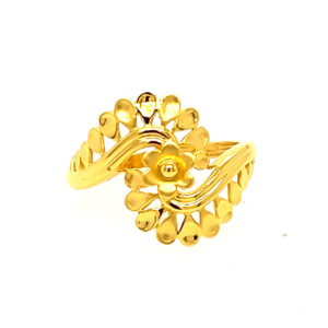 22k Gold Plain Flower Ring