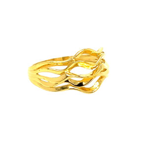 22k Gold Plain Wavy Ring
