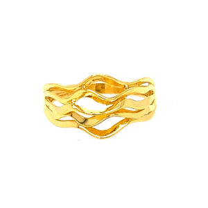 22k Gold Plain Wavy Ring