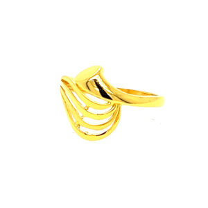 22k Gold Plain Feather Ring
