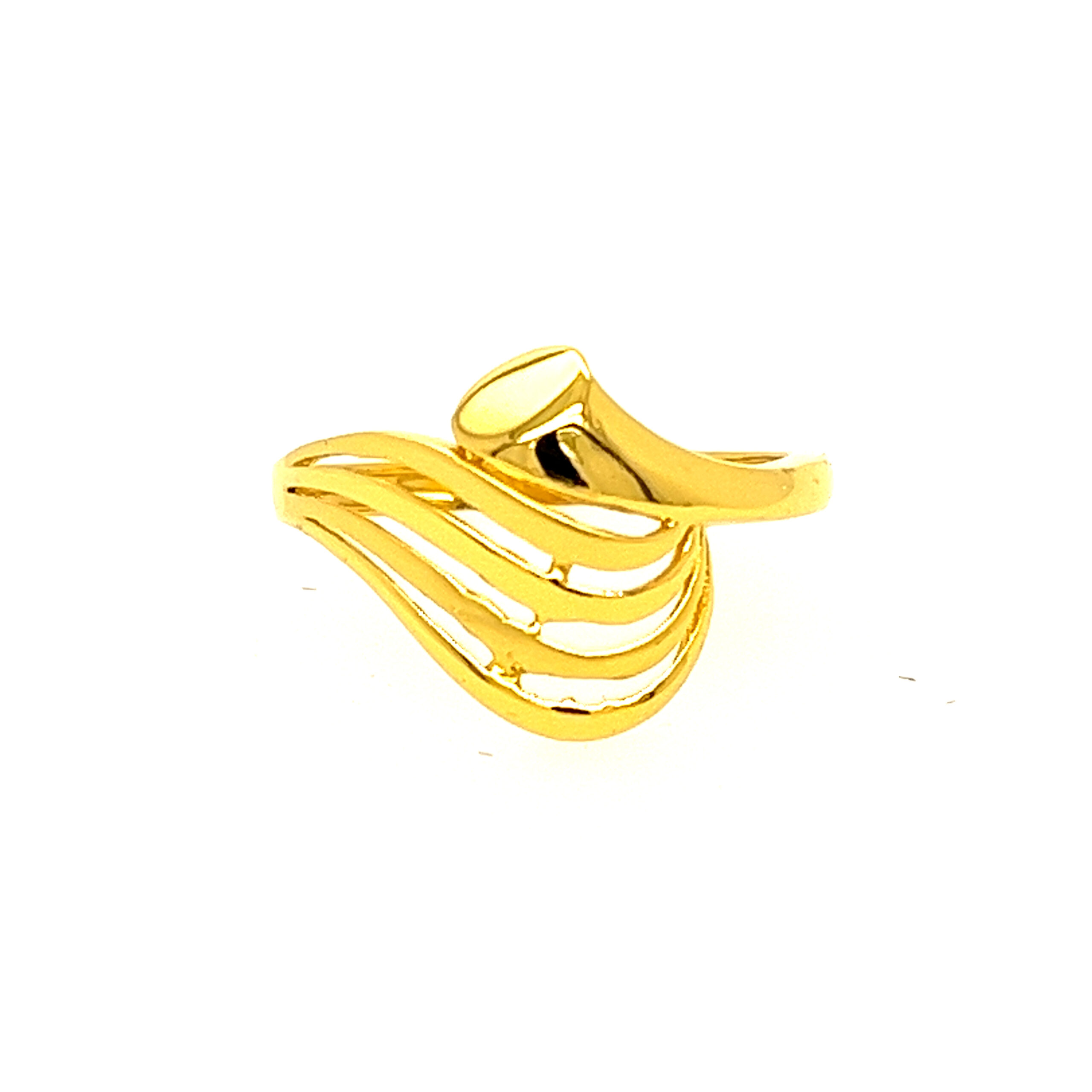 22k Gold Plain Feather Ring - Image 2