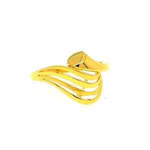 22k Gold Plain Feather Ring