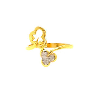 22k Gold Plain Floral Ring