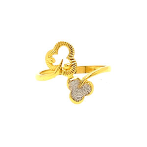 22k Gold Plain Floral Ring