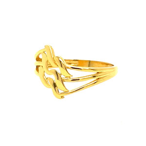 22k Gold Plain Layers Ring