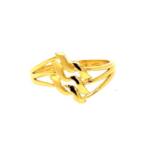 22k Gold Plain Layers Ring