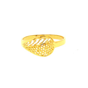 22k Gold Plain Shimmer Ring