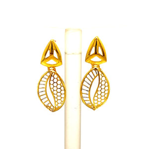 22k Yellow Gold Ultra Light Weight Dazzling Earrings