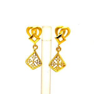22k Yellow Gold Ultra Light Weight Attractive Earrings