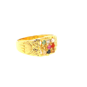 22k yellow gold navratan ring