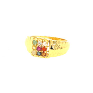 22k yellow gold navratan ring