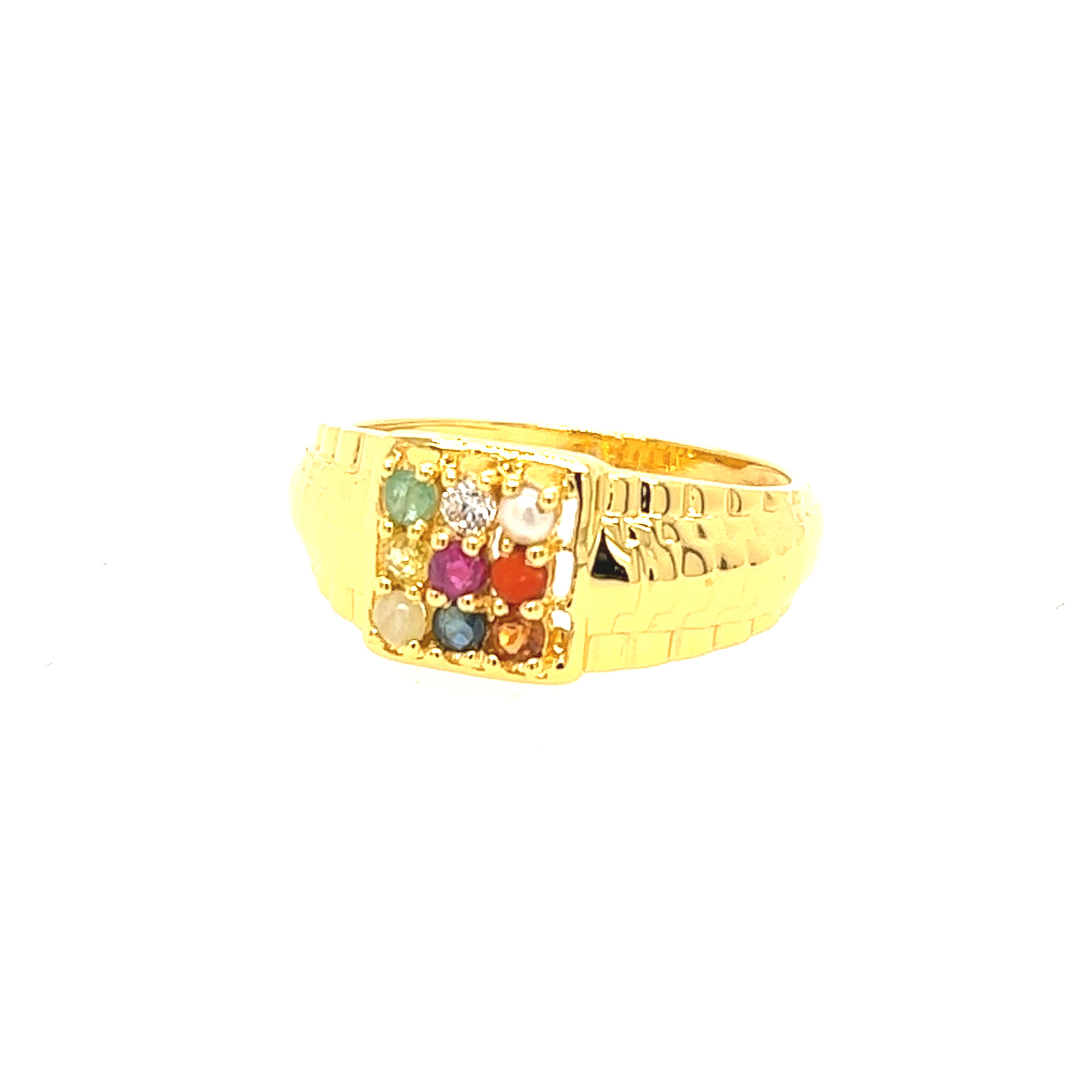 22k yellow gold navratan ring - Image 2