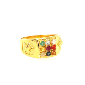 22k yellow gold navratan ring