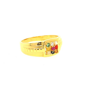 22k yellow gold navratan ring