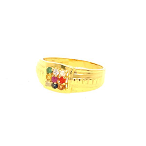 22k yellow gold navratan ring