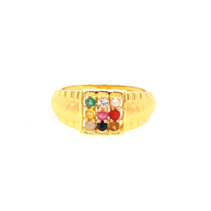 22k yellow gold navratan ring