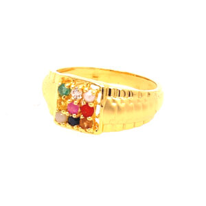 22k yellow gold navratan ring