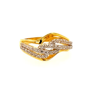 22k Yellow Gold Glam CZ Ring