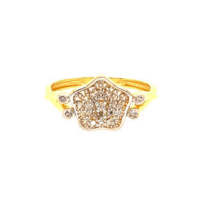 22k Yellow Cluster CZ Ring