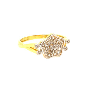 22k Yellow Cluster CZ Ring