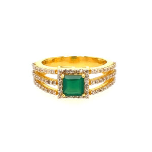 22k Yellow Gold Fluir CZ Ring