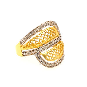 22k Yellow Gold Designer CZ Ring