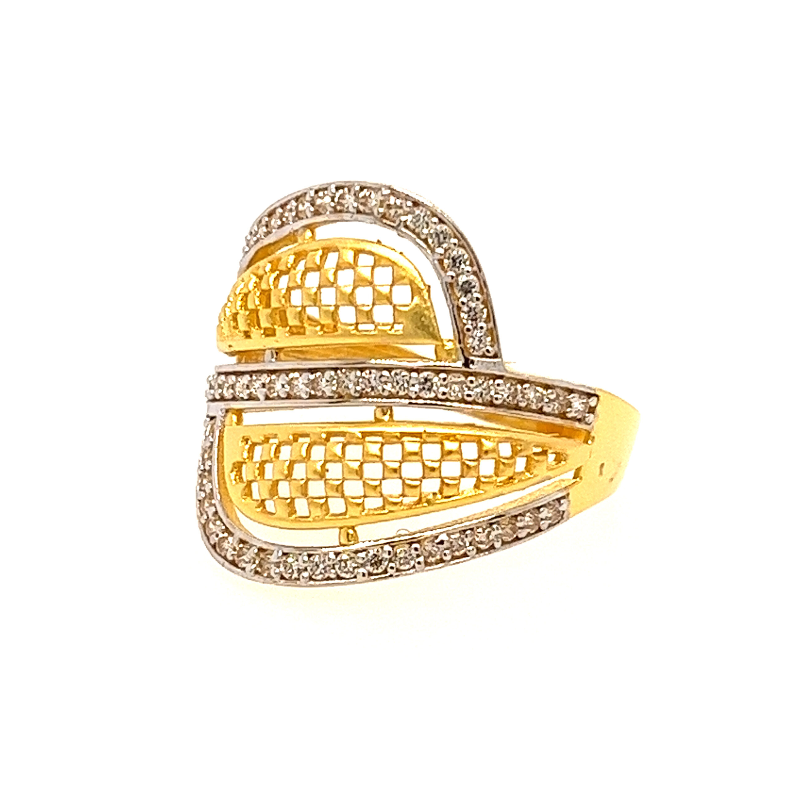 22k Yellow Gold Designer CZ Ring