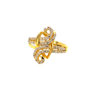 22k Yellow Gold Stylish CZ Ring