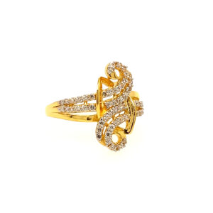 22k Yellow Gold Stylish CZ Ring