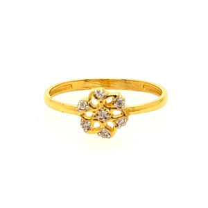 22k Yellow Gold Shining CZ Ring