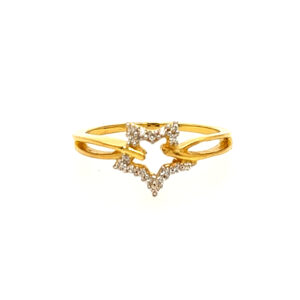 22K Yellow Gold Star CZ Ring